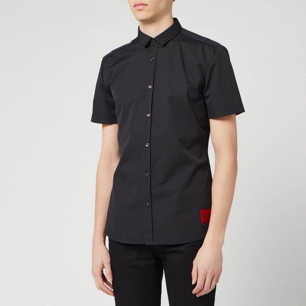 HUGO Men's Empson-W Short Sleeve Shirt - Black