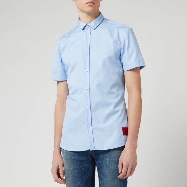 HUGO Men's Empson-W Short Sleeve Shirt - Light/Pastel Blue