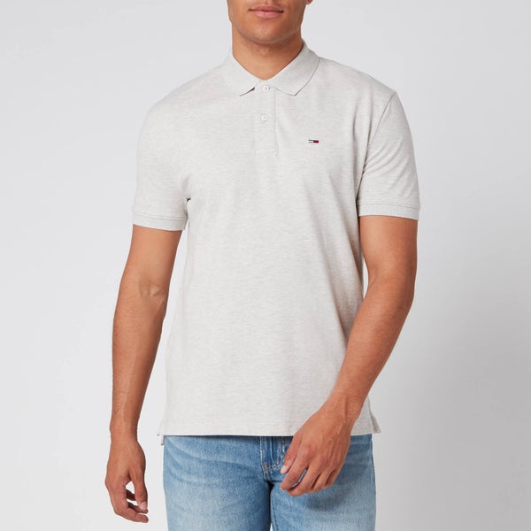 Tommy Jeans Men's Classics Solid Stretch Polo Shirt - Pale Grey Heather