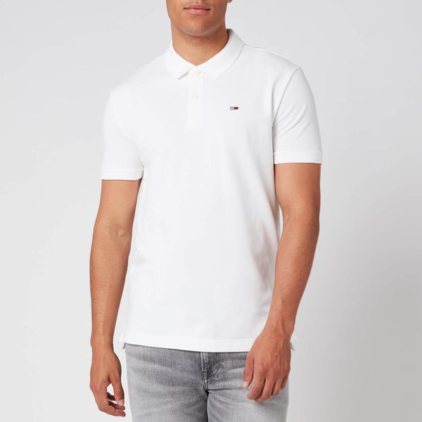 Tommy Jeans Men's Classics Solid Stretch Polo Shirt - Classic White