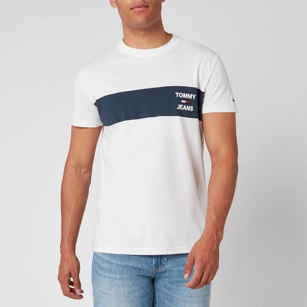 Tommy Jeans Men's Chest Stripe Logo T-Shirt - White