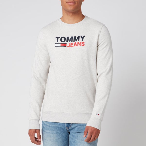 Tommy Jeans Men's Corporate Logo Sweatshirt - Pale Grey Heather