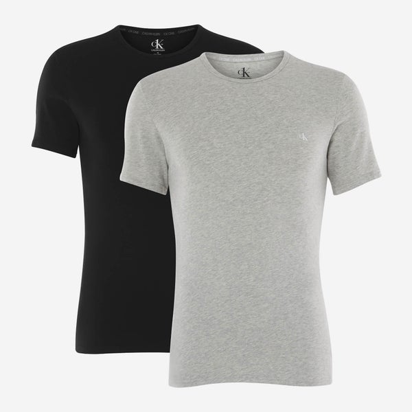Calvin Klein Men's 2 Pack Crewneck T-Shirts - Black/Grey Heather
