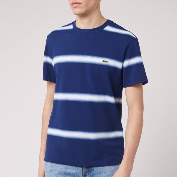Lacoste Men's Stripe T-Shirt - Blue/White