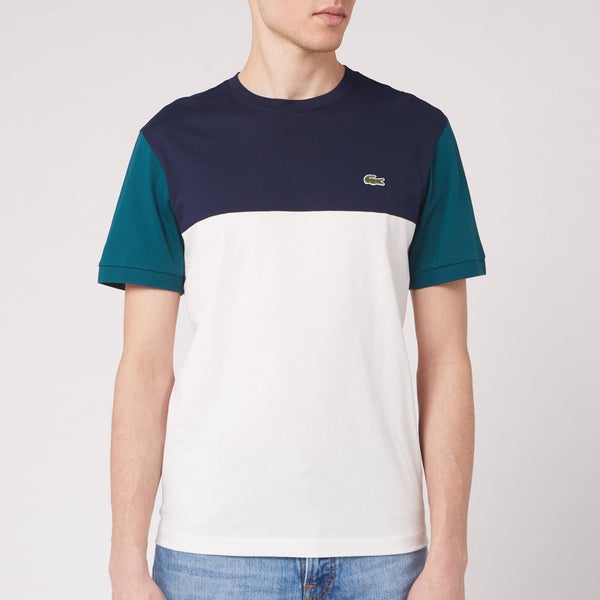 Lacoste Men's Colour Block T-Shirt - Navy Green/Off White