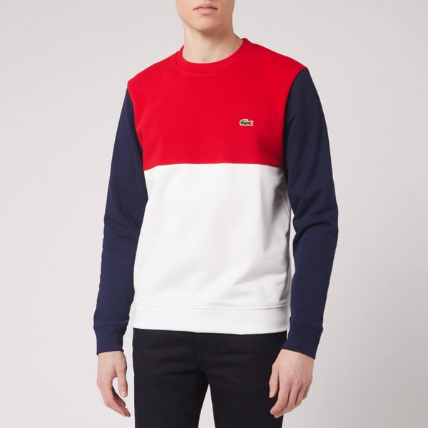 Lacoste Men's Colour Block Sweatshirt - Navy Green/Off White