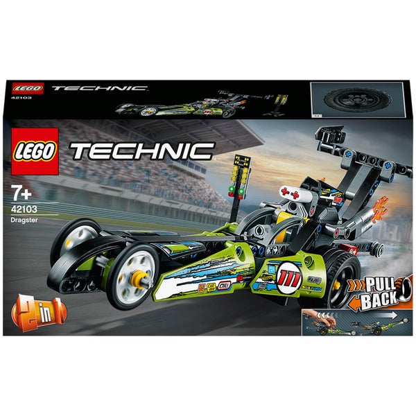 LEGO Technic : Ensemble de Jeux de Construction Le Dragster de course en Hot Rod Jouet 2 en 1 (42103)