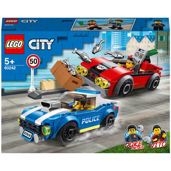 LEGO City : Ensemble de Jeux de Construction LEGO City : l'Arrestation Policière sur l'Autoroute des Voitures en Jouet