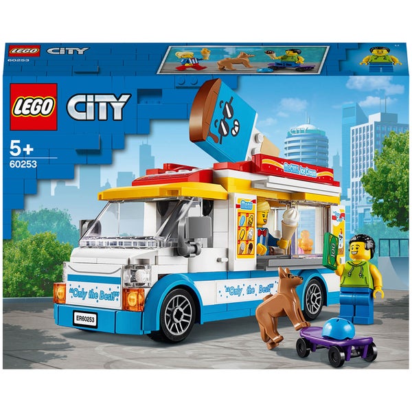 LEGO 60253 City Geweldige Voertuigen Ijswagen Creatief Speelgoed met Skater en Hondfiguur, voor Kinderen vanaf 5+ Jaar
