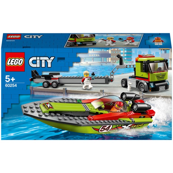 LEGO City : Ensemble de Jeux de Construction Le Transport du Bateau de Course (60254)