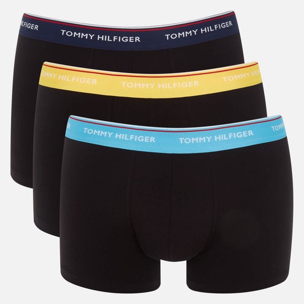 Tommy Hilfiger Men's 3 Pack Trunk Boxer Shorts - Peacoat/BlueGrotto/Primrose