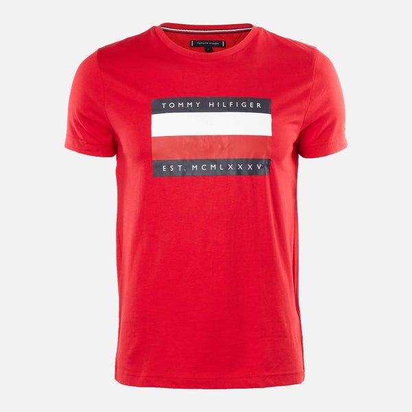 Tommy Hilfiger Men's Corporation Stripe Box T-Shirt - Primary Red