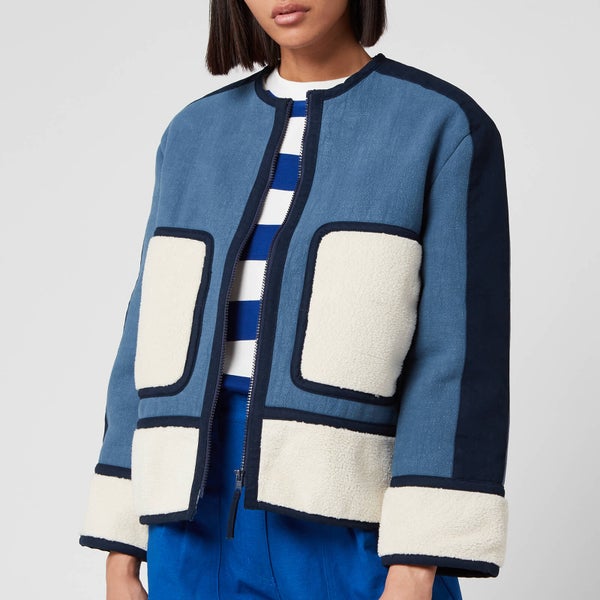 L.F Markey Women's Gordon Coat Linen - Blue