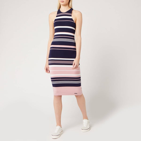 Superdry Women's Verigated Stripe Midi Dress - Soft Pink
