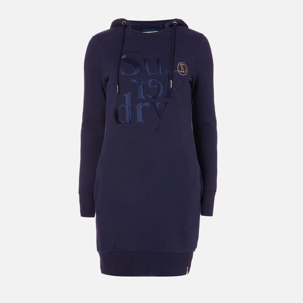 Superdry Women's Harper Hooded Sweat Dress - Atlantic Navy