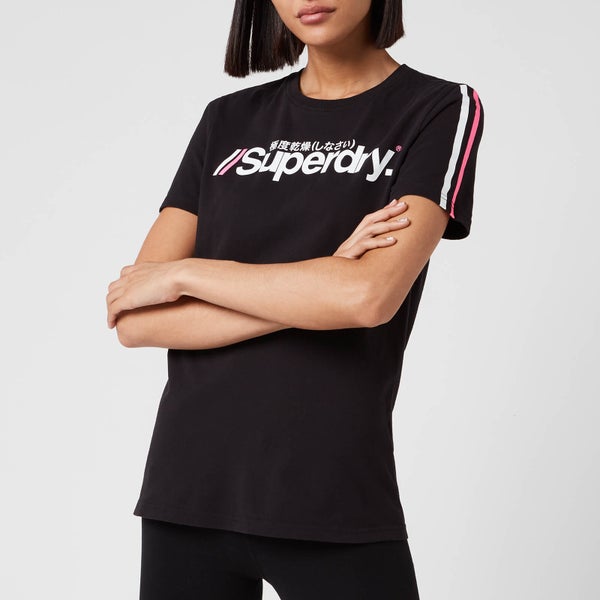Superdry Women's Swiss Logo Sport Entry T-Shirt - Black
