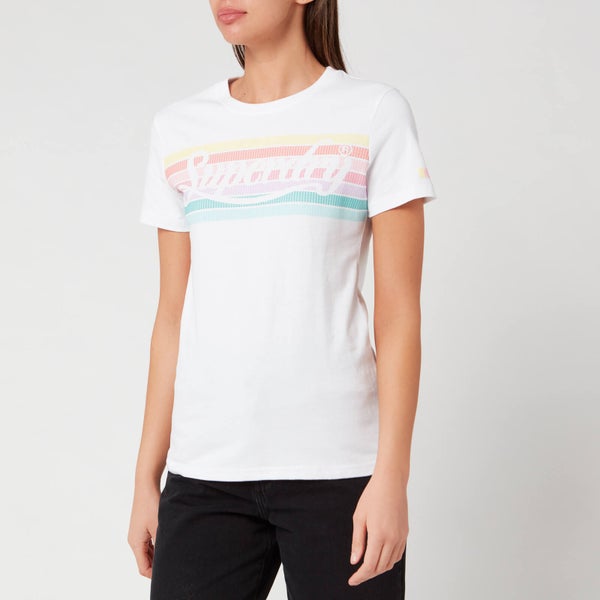 Superdry Women's Pl Rainbow Entry T-Shirt - Optic White