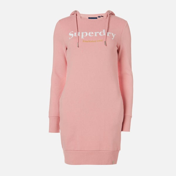 Superdry Women's Harper Hooded Sweat Dress - Soft Pink