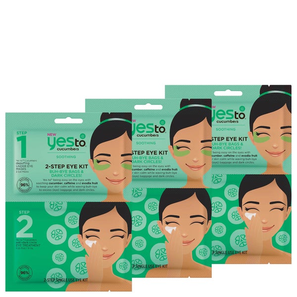 yes to Cucumbers 2-Step Eye Kit: Buh-Bye Bags and Dark Circles! (Pack of 3)