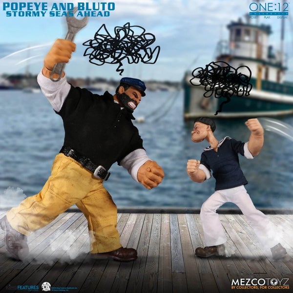 Mezco One:12 Collective Popeye and Bluto: Stormy Seas Ahead Deluxe Action Figures Box Set