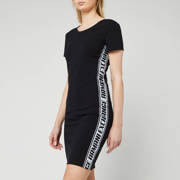 Armani Exchange Women's Short Sleeve Casual Dress - Black