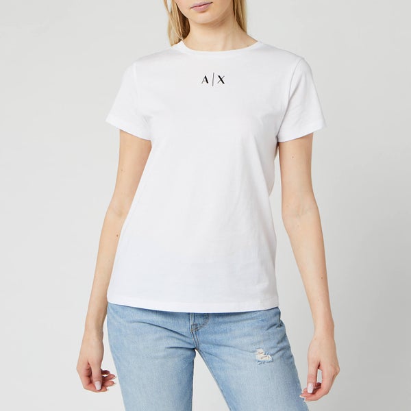 Armani Exchange Women's Small Logo T-Shirt - White