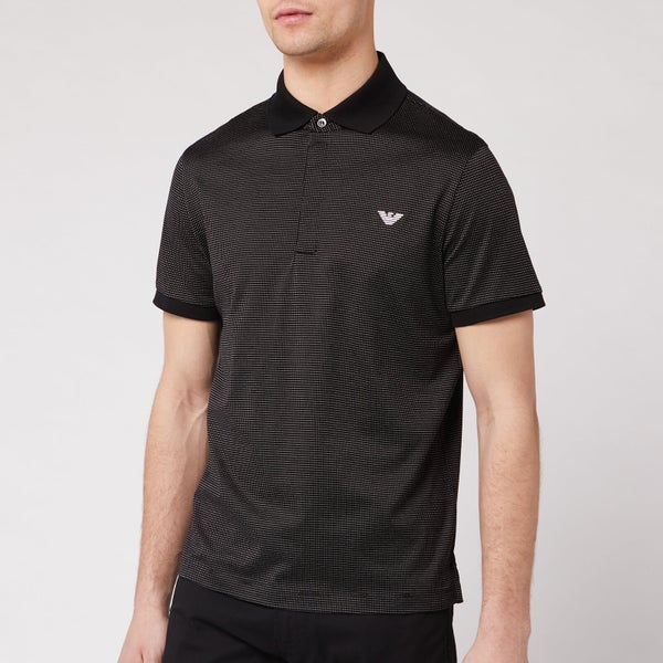 Emporio Armani Men's Dot Detail Polo Shirt - Black