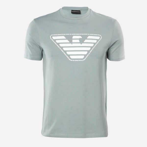 Emporio Armani Men's Large Chest Eagle T-Shirt - Teal