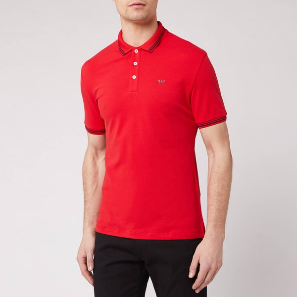Emporio Armani Men's Tipped Polo Shirt - Red