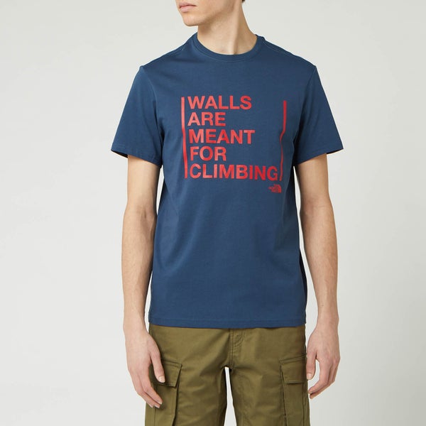 The North Face Men's 'Walls are for Climbing' T-Shirt - Blue Wing Teal