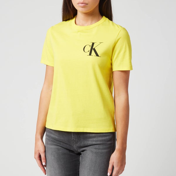 Calvin Klein Jeans Women's Back Institutional Logo Slim T-Shirt - Solar Yellow