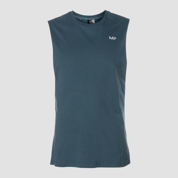 Camiseta sin mangas con sisas caídas Essentials para hombre de MP - Azul petróleo