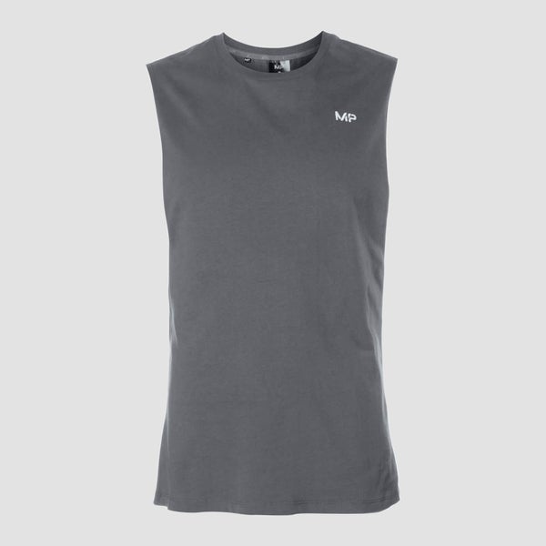 Camiseta sin mangas con sisas caídas Essentials para hombre de MP - Gris carbón