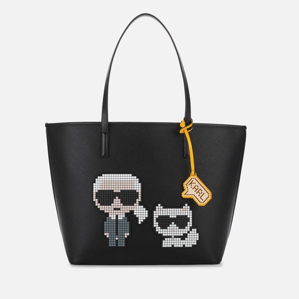 Karl Lagerfeld Women's K/Pixel Karl & Choupette Tote Bag - Black