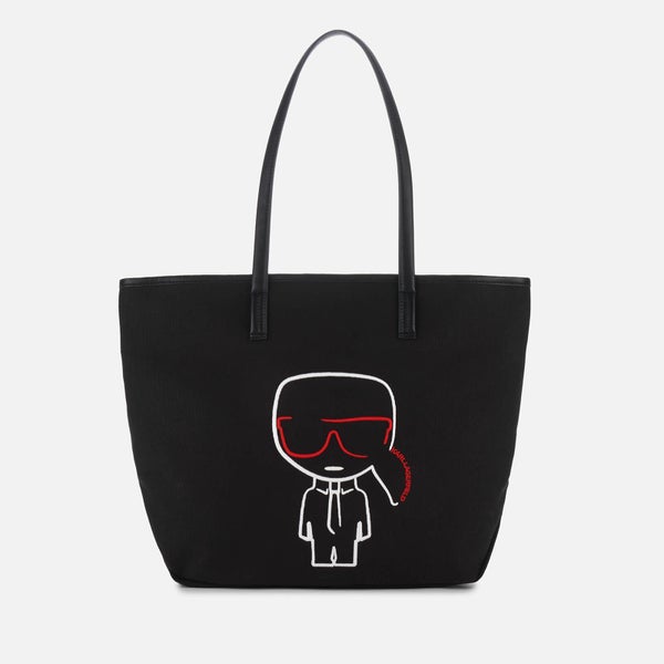 Karl Lagerfeld Women's K/Ikonik Canvas Shopper - Black