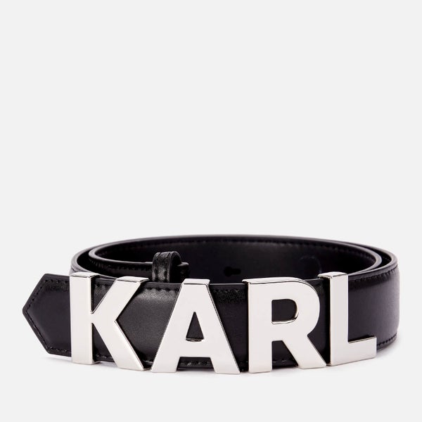 KARL LAGERFELD Women's K/Karl Metal Letters Belt - Black