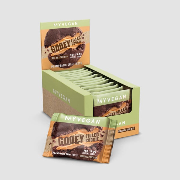 Cookie Vegana Proteica Rellena - Chocolate Doble con Mantequilla de Cacahuete