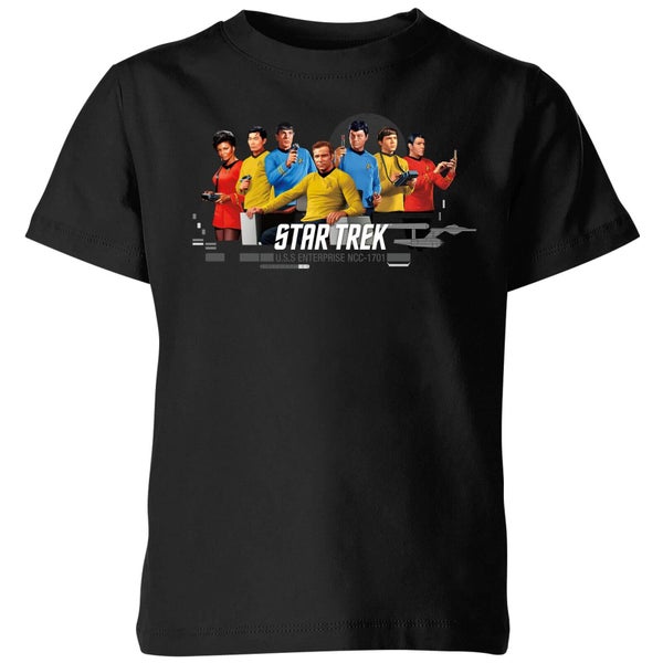 USS Enterprise Crew Star Trek Kids' T-Shirt - Black