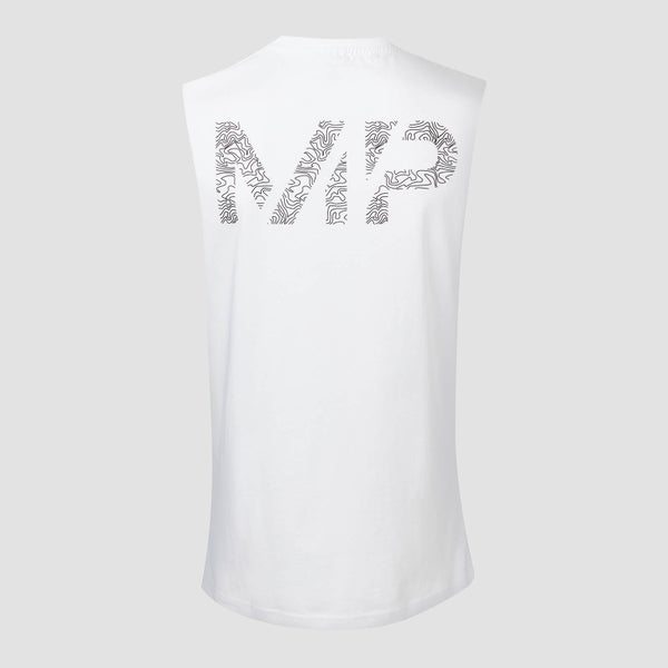 MP Topograph sporta krekls bez piedurknēm - Balts