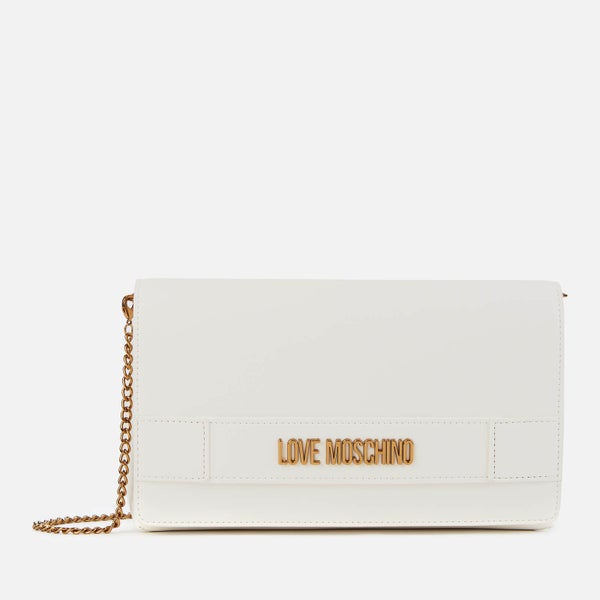Love Moschino Women's Logo Chain Shoulder Bag - White