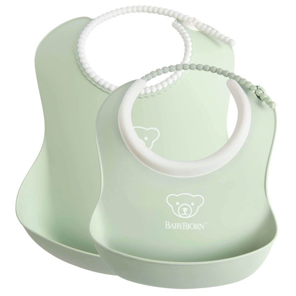 BABYBJÖRN Baby Feeding Bib - Green (2 Pack)