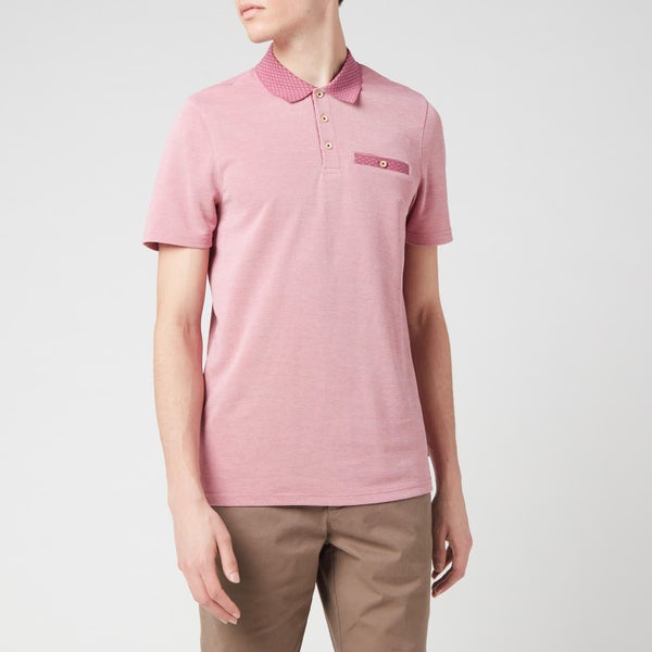 Ted Baker Men's Carosel Flatknit Collar Polo Shirt - Pink