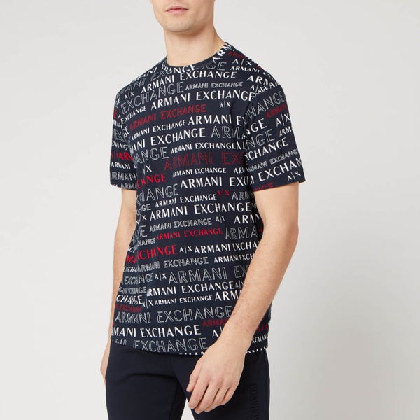 Armani Exchange Men's All Over Print T-Shirt - All Over Navy