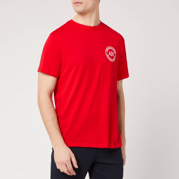 Armani Exchange Men's Round Logo T-Shirt - Chinese Red
