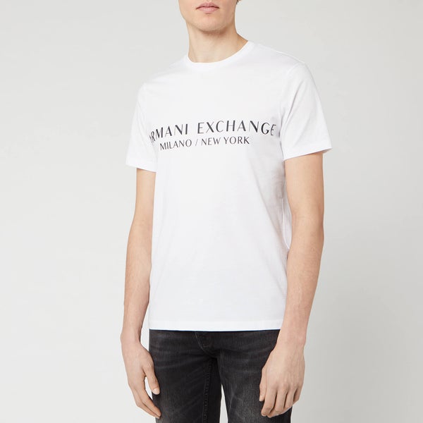 Armani Exchange Men's Large Text Logo T-Shirt - White
