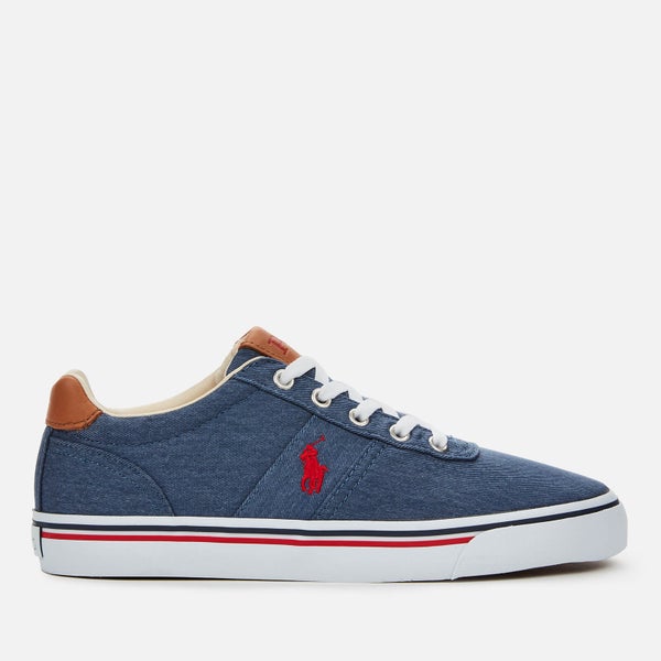 Polo Ralph Lauren Men's Hanford Washed Twill Low Top Trainers - Newport Navy/Red PP