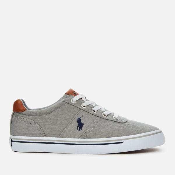 Polo Ralph Lauren Men's Hanford Washed Twill Low Top Trainers - Soft Grey/Navy PP