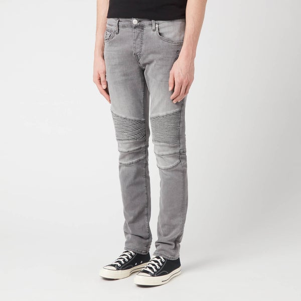 True Religion Men's Rocco Biker Grey Denim Jeans - Grey Denim
