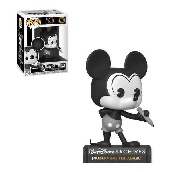 Disney Archives Plane Crazy Mickey Mouse Black & White Pop! Vinyl Figure