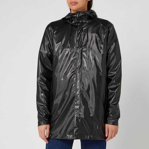 Rains Short Coat - Shiny Black